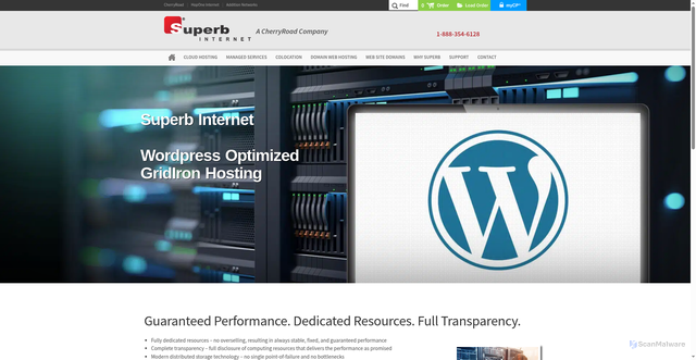 Security scan screenshot of https://superb.net