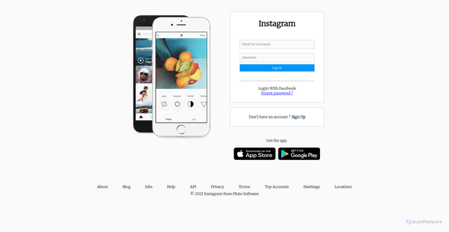Security scan screenshot of https://instagram-clone-frontend.vercel.app/