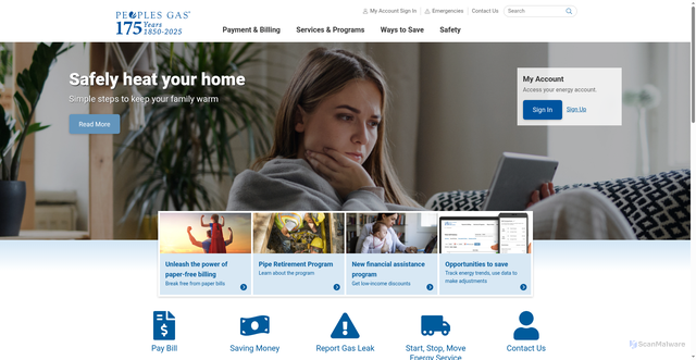 Security scan screenshot of https://www.peoplesgasdelivery.com/