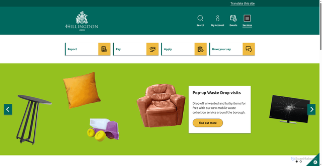 Security scan screenshot of http://www.hillingdon.gov.uk
