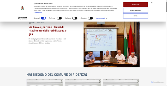 Security scan screenshot of https://www.comune.fidenza.pr.it/