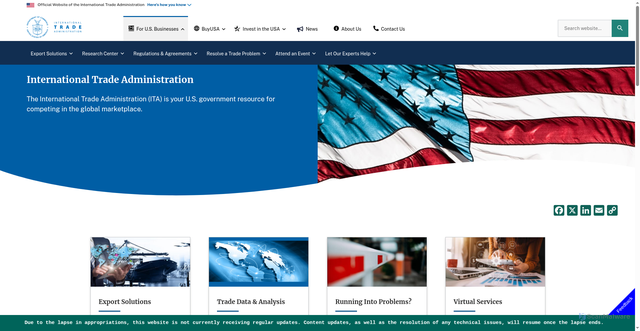 Security scan screenshot of https://www.trade.gov/