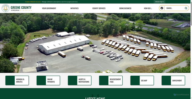 Security scan screenshot of https://greenecountyva.gov/