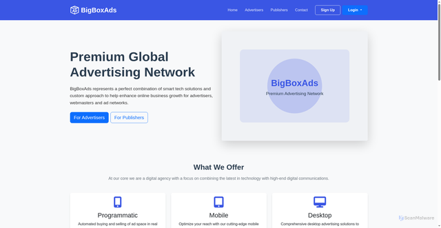Security scan screenshot of https://bigboxads.com