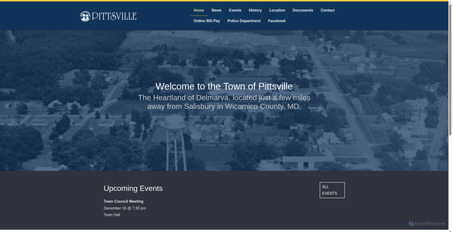 Security scan screenshot of https://pittsvillemd.gov/