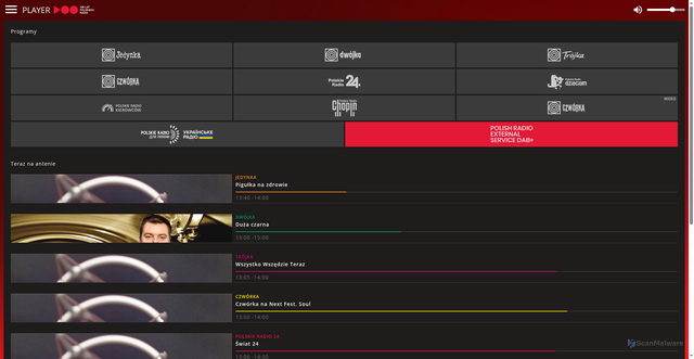Security scan screenshot of https://player.polskieradio.pl/