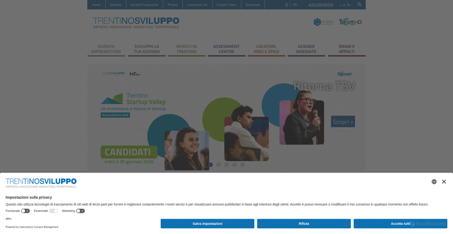 Security scan screenshot of https://trentinosviluppo.it/