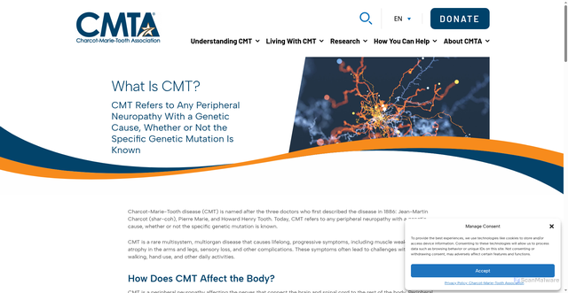 Security scan screenshot of https://cmtausa.org/understanding-cmt/what-is-cmt/