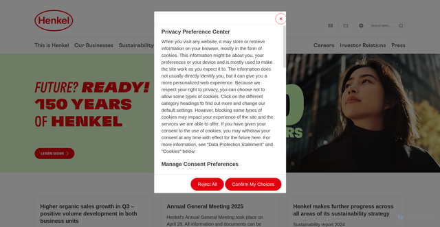Security scan screenshot of https://henkel.com