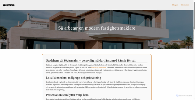 Security scan screenshot of https://lagenheten.se