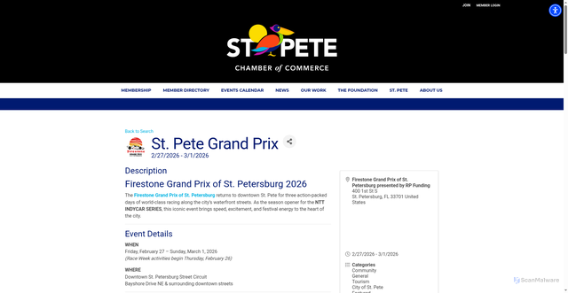 Security scan screenshot of https://business.stpete.com/eventcalendar/details/st-pete-grand-prix-1627134