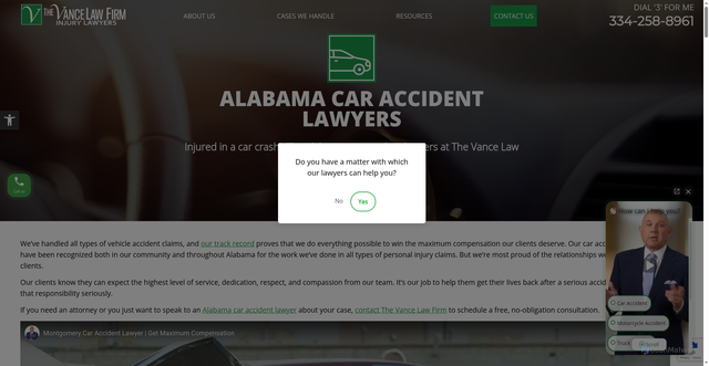 Security scan screenshot of https://www.vancelawfirm.com/car-accident-lawyer-montgomery-al/