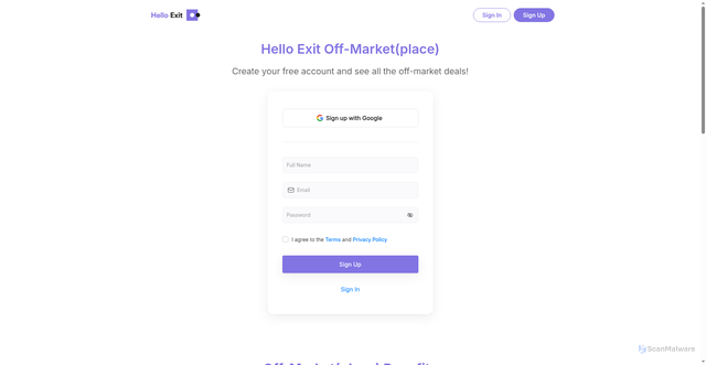 Security scan screenshot of https://omp.helloexit.com/