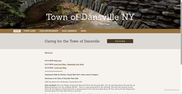 Security scan screenshot of https://www.townofdansvilleny.gov/
