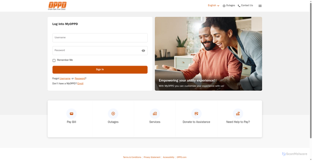 Security scan screenshot of https://myoppd.com