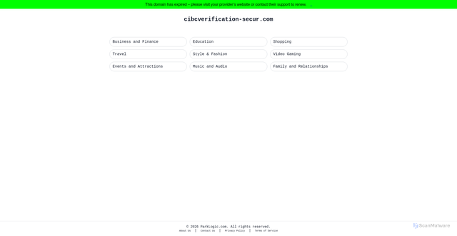 Security scan screenshot of cibcverification-secur.com
