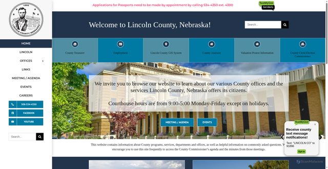 Security scan screenshot of https://lincolncountyne.gov/