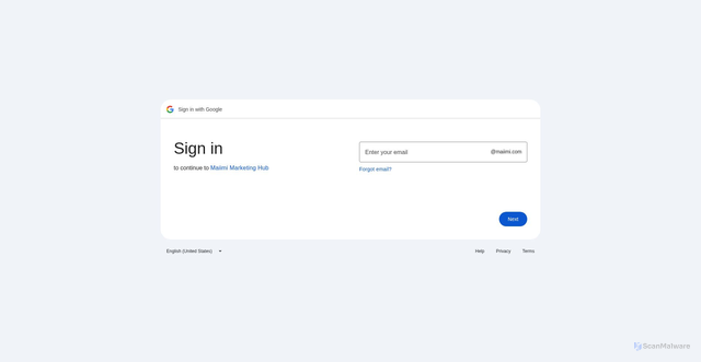 Security scan screenshot of https://maiimi-mkt-hub.pages.dev/api/auth/google