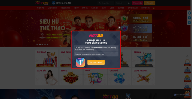 Security scan screenshot of https://net88.tv