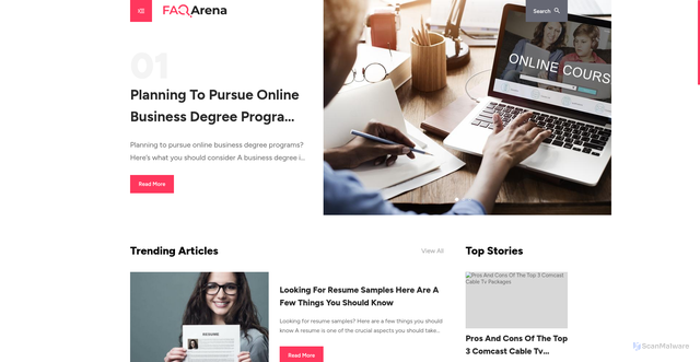 Security scan screenshot of https://related.faqarena.com
