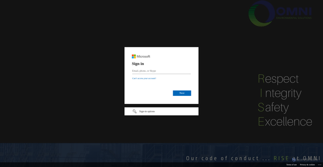 Security scan screenshot of https://myomni-my.sharepoint.com