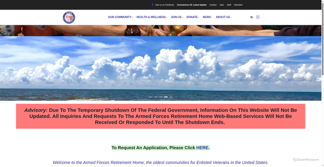 Security scan screenshot of https://www.afrh.gov/