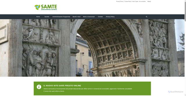 Security scan screenshot of https://www.samte.it