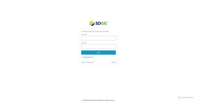 Security scan screenshot of https://apply.evrebates.sdge.com/login?ec=302&inst=TO&startURL=%2FEV_SiteLogin%23loaded