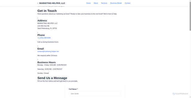 Security scan screenshot of https://11-ajc.pages.dev/contact.html