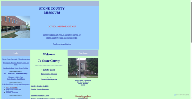 Security scan screenshot of https://stonecountymo.gov/