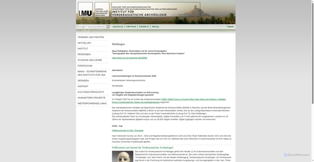 Security scan screenshot of https://www.vorderas-archaeologie.uni-muenchen.de