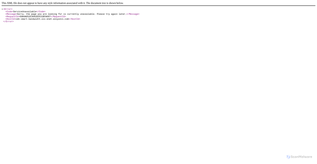 Security scan screenshot of https://cdn-smart-bandwidth.oss-enet.aliyuncs.com