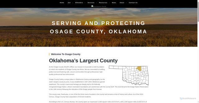 Security scan screenshot of https://www.osagecountyok.gov/