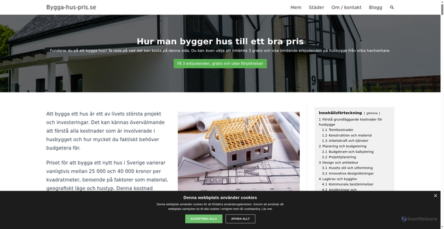 Security scan screenshot of https://bygga-hus-pris.se