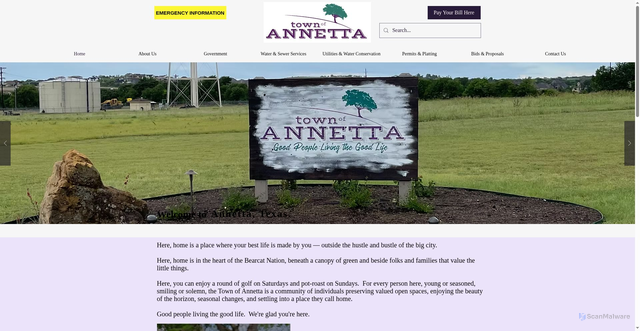 Security scan screenshot of https://www.annettatx.org/