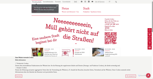Security scan screenshot of https://www.seab.bz.it
