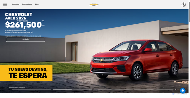 Security scan screenshot of https://chevrolet.com.mx