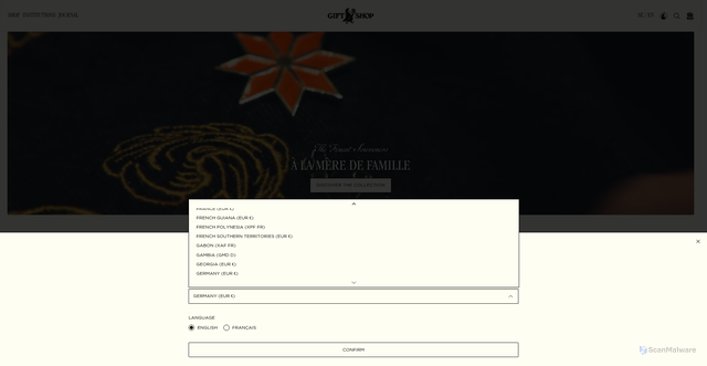 Security scan screenshot of https://giftshop.club/en-se/