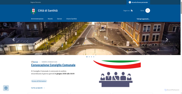 Security scan screenshot of https://www.comune.santhia.vc.it