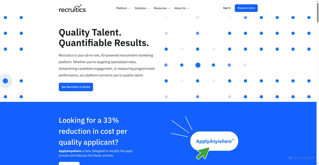 Security scan screenshot of https://recruitics.com