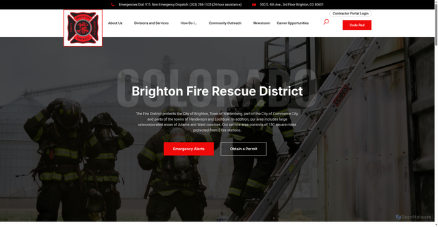 Security scan screenshot of https://brightonfire.org/