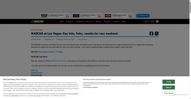 Security scan screenshot of https://www.nascar.com/news-media/2025/10/09/nascar-at-las-vegas-key-info-links-results-for-race-weekend/
