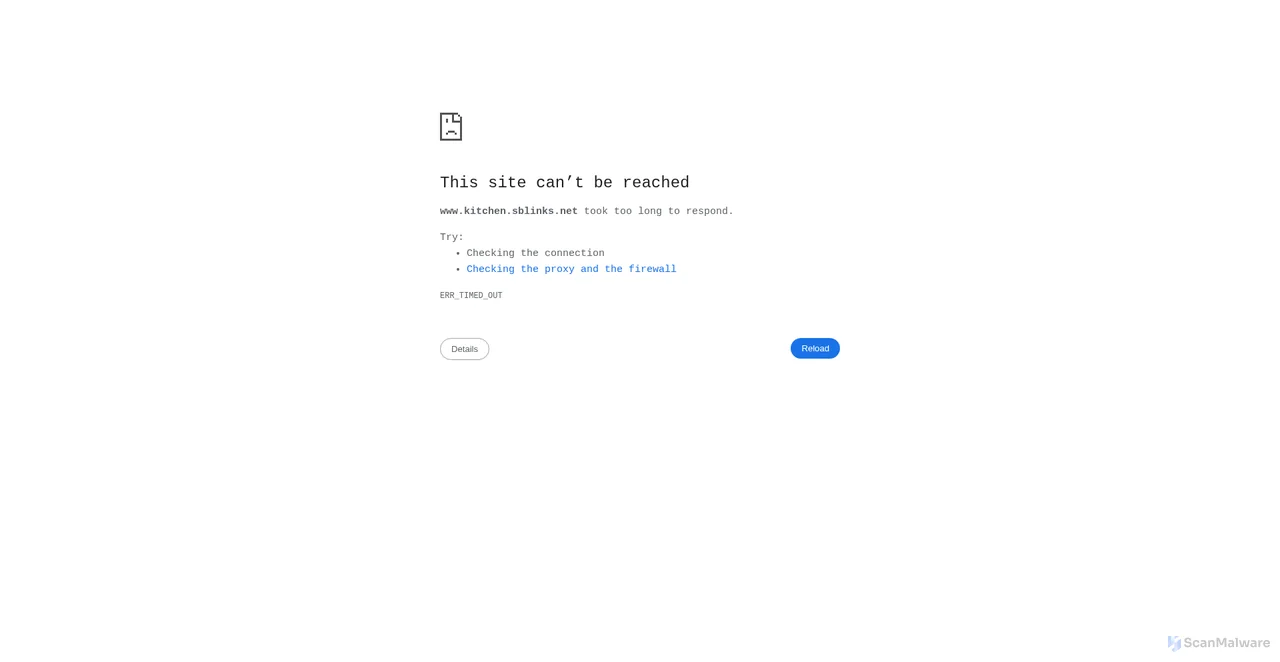 Security scan screenshot of https://www.kitchen.sblinks.net