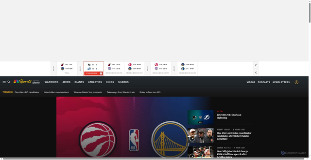 Security scan screenshot of https://nbcsportsbayarea.com