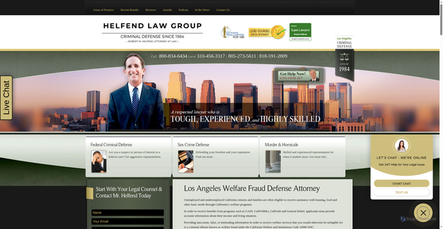 Security scan screenshot of https://www.robertmhelfend.com/criminal-defense/fraud/welfare-fraud/