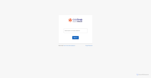 Security scan screenshot of https://console.us2.code42.com