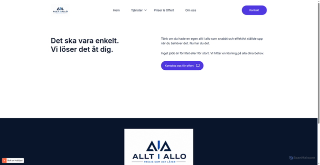 Security scan screenshot of https://bokaalltiallo.se
