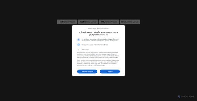 Security scan screenshot of https://onlineviewer.net