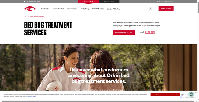 Security scan screenshot of https://www.orkin.com/pest-control/bed-bugs