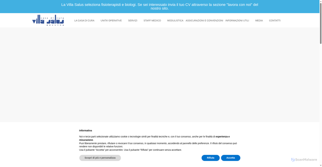 Security scan screenshot of https://www.casadicuravillasalus.it/